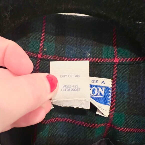 Vintage Women's Pendleton Green Blue Plaid 100% Virgin Wool Blazer PLUS Size 22W - Picture 5 of 6